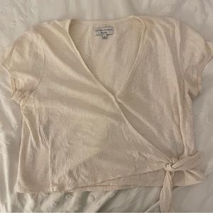White/cream Madewell wrap top